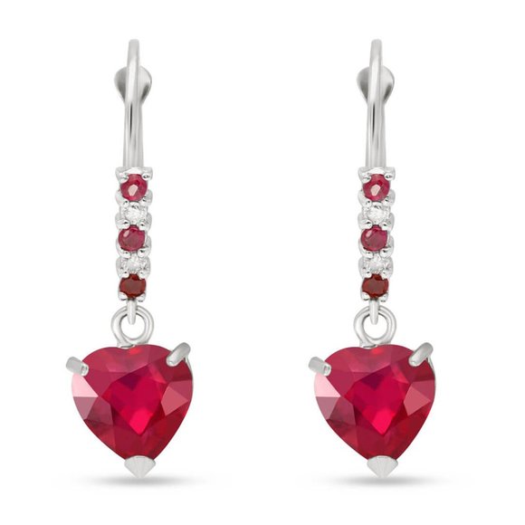 Galaxy Gold Products Jewelry - 14K. GOLD EARRINGS W/NR. DIAMONDS & RUBIES